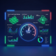 Digital dashboard visualizing game provider quality rankings, showing charts for RTP, fairness, and mobile optimization, with abstract online slot and live dealer table elements in the background, conveying a high-tech and trustworthy online casino experience.