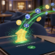 Sleek online casino interface on a tablet showing a 'Withdrawal Successful' notification, with digital currency flowing rapidly into a bank icon, symbolizing fast and secure payouts.