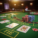 Premium online baccarat table interface with cards and virtual chips, emphasizing strategic betting on Player or Banker to avoid common mistakes.