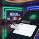 Sleek mobile online casino interface with an active 24/7 live chat window, symbolizing round-the-clock customer support and quick problem resolution in a premium digital environment.
